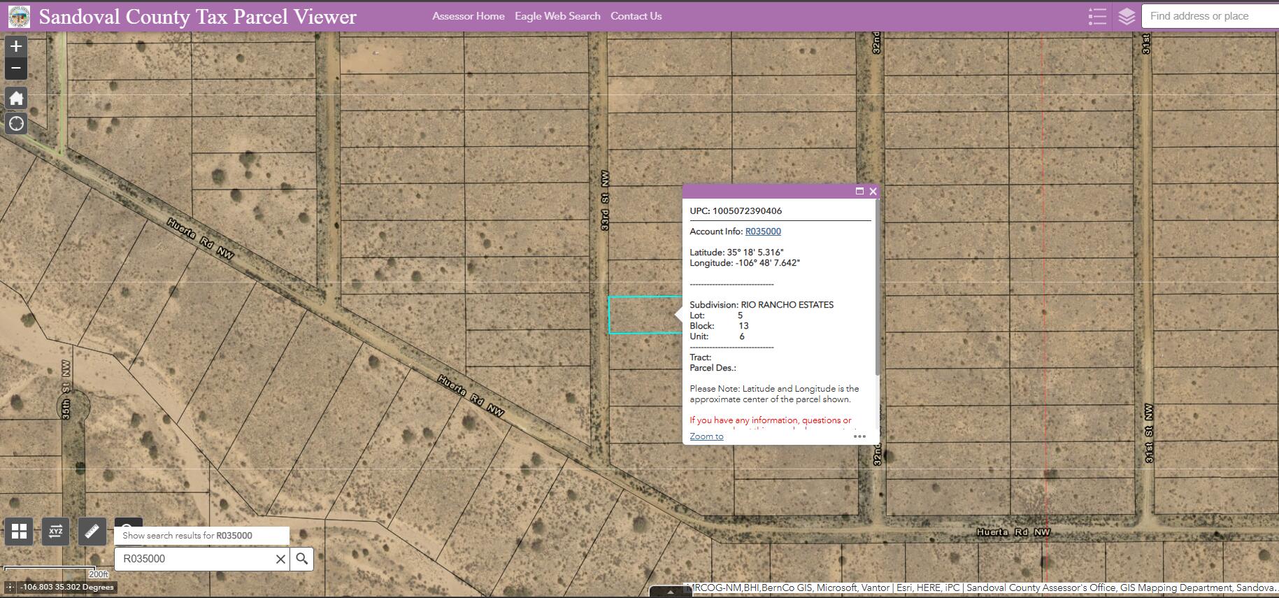  33rd (U6 B13 L5) Street NW, Rio Rancho, NM 87144