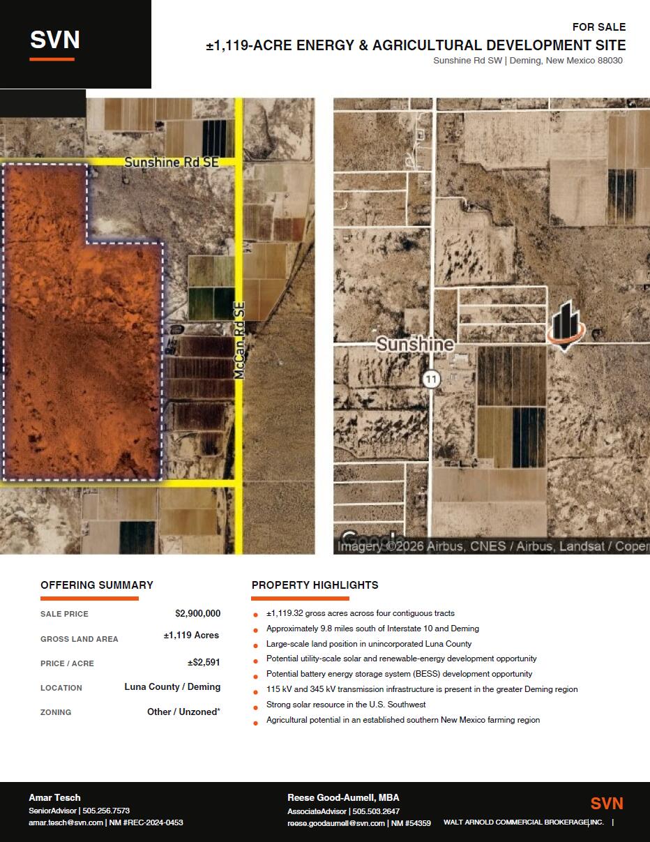  +/- 1,119.32AC Energy & A-1 Land, Deming, NM 88030